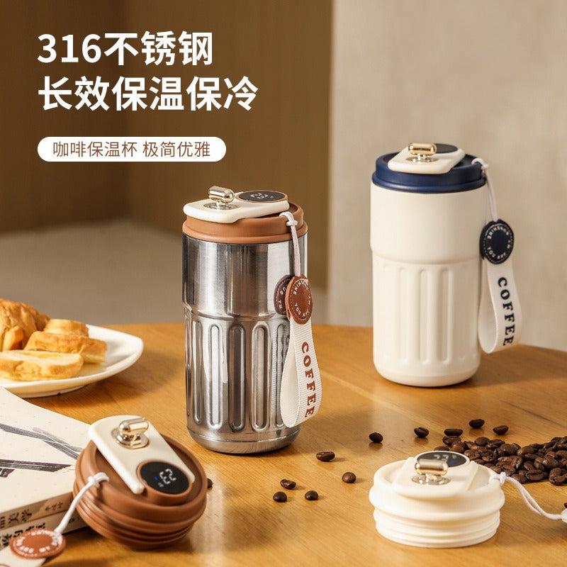 New Portable Stainless steel Thermos Coffee cup with LED temperature display